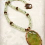 Colier vintage prehnit & cupru