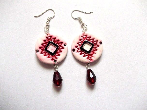 cercei fimo cu motiv traditional 48319