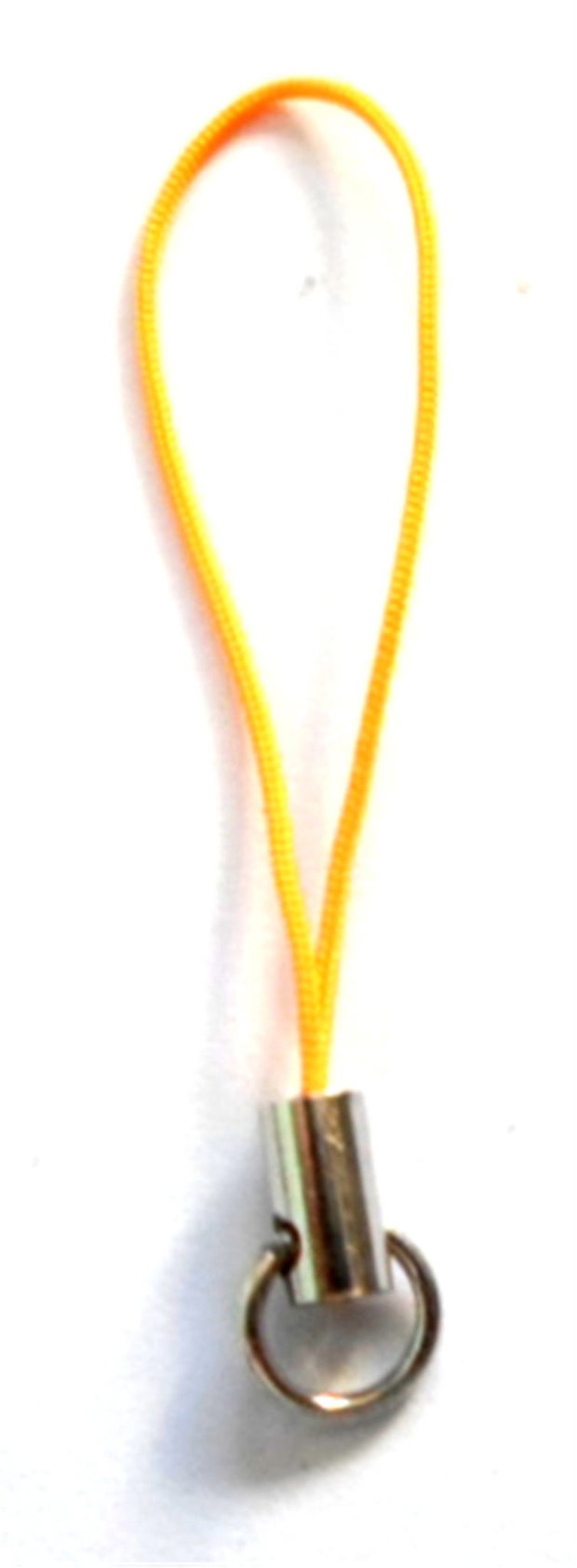 Breloc snur nylon portocaliu cu accesorii argintiu