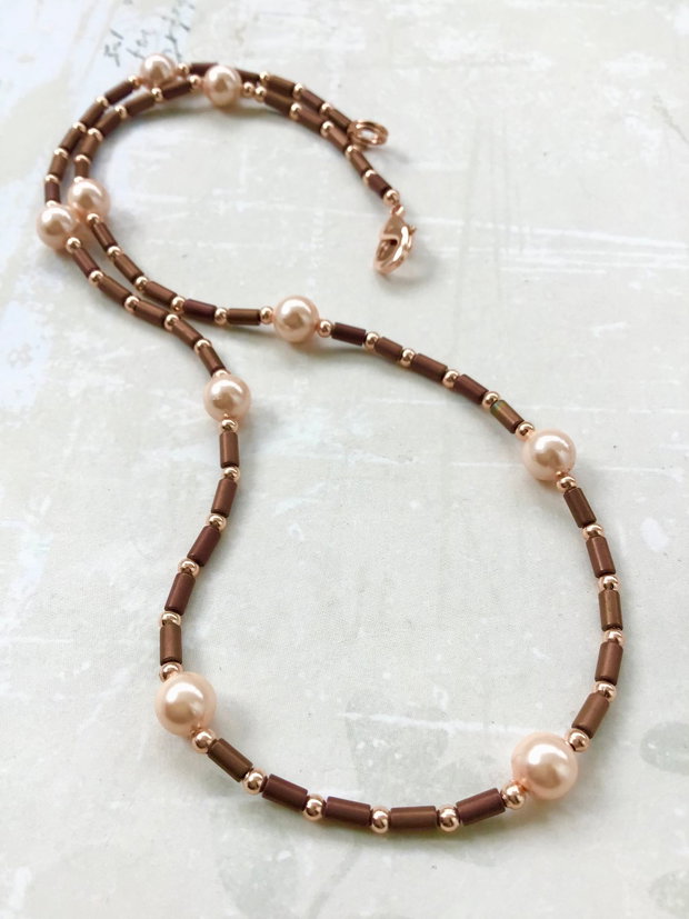 Colier CHOKER hematite aramii & perle de Mallorca cais