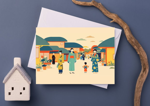 Ilistratie japoneza tip postcard