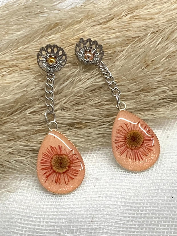 cercei cu flori naturale Margarete 00093