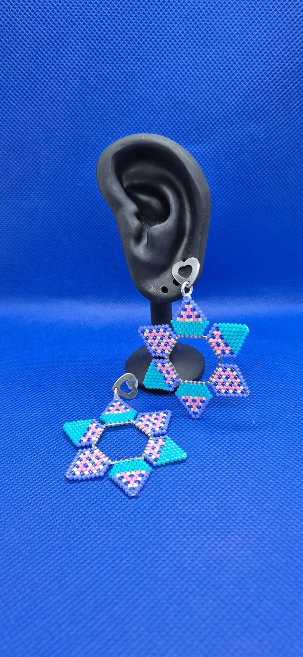 Cercei hexagon "Love for the sea"