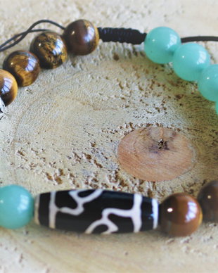 Bratara pe ata cu agata dzi /bratara barbateasca/bratara unisex/bratara talisman/prosperitate