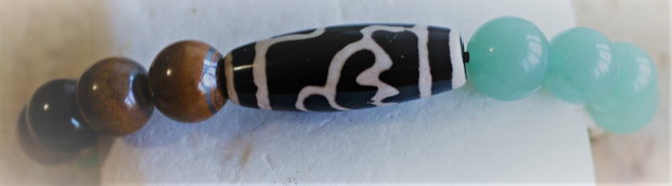 Bratara pe ata cu agata dzi /bratara barbateasca/bratara unisex/bratara talisman/prosperitate