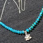 Colier argint opal de foc Paraiba albastru lant charm floare argint minimalist boho chic trendy cadou - Transport gratuit