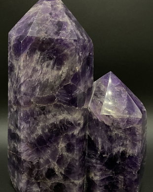 Ametist Dream (Chevron) - Obelisc dublu piatra semipretioasa