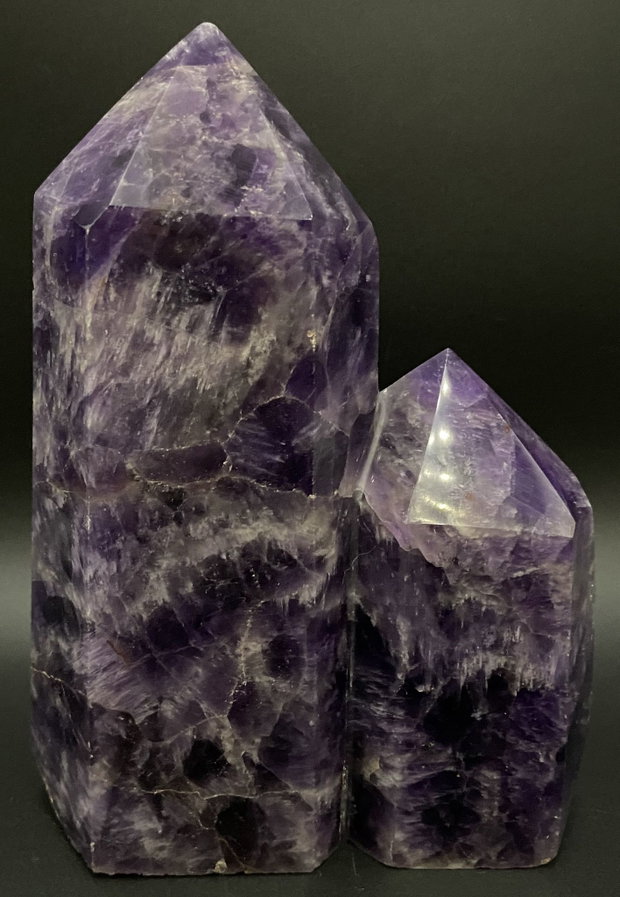 Ametist Dream (Chevron) - Obelisc dublu piatra semipretioasa