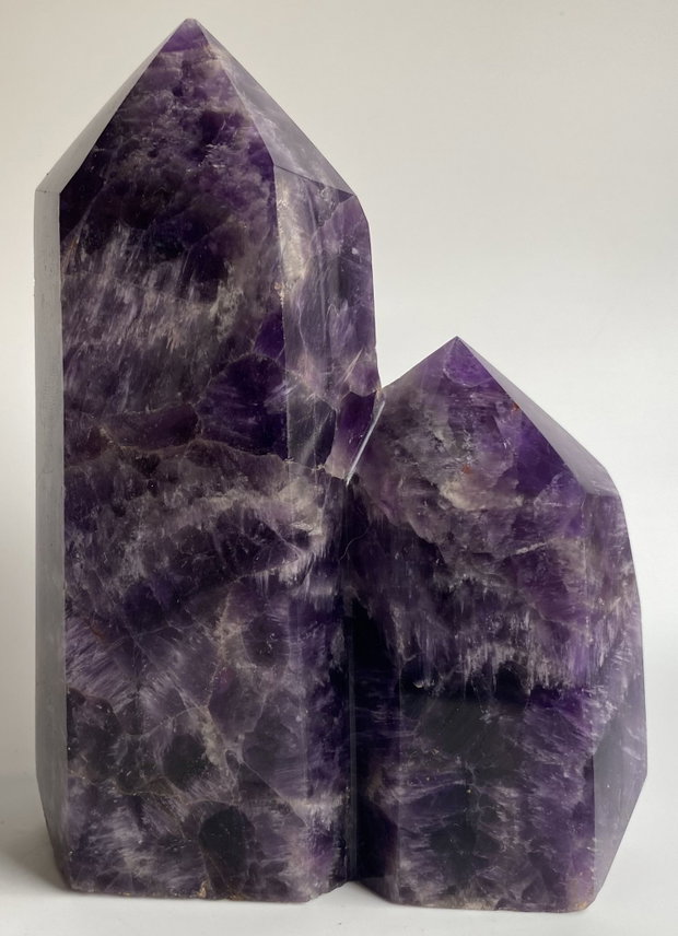 Ametist Dream (Chevron) - Obelisc dublu piatra semipretioasa