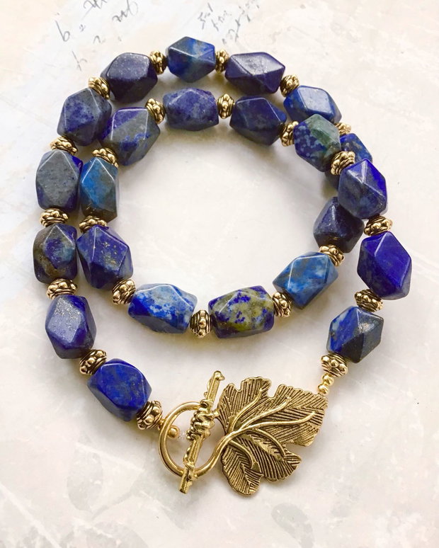 Colier vintage lapis lazuli