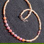 Colier argint opal de foc etiopian opal roz minimalist boho chic trendy - Transport gratuit