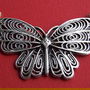 Fluture - pandantiv din zamac argintat aprox 4x43x67 mm