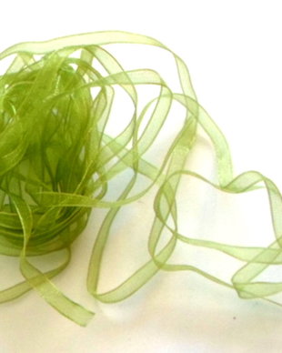 Panglica organza verde transparent