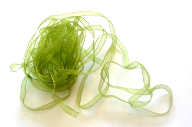 Panglica organza verde transparent