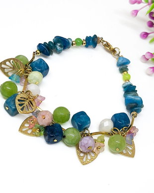Bratara charm fluorit ,,jad si floricele
