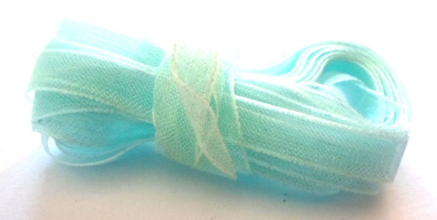 Panglica organza blue transparent