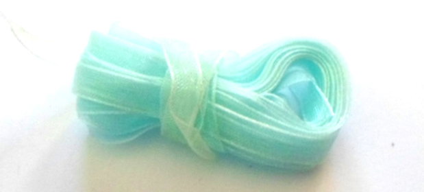 Panglica organza blue transparent