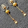 Cercei vermeil perle naturale de cultura AA tija lant charm stea argint placat cu aur minimalisti boho chic trendy cadou - Transport gratuit