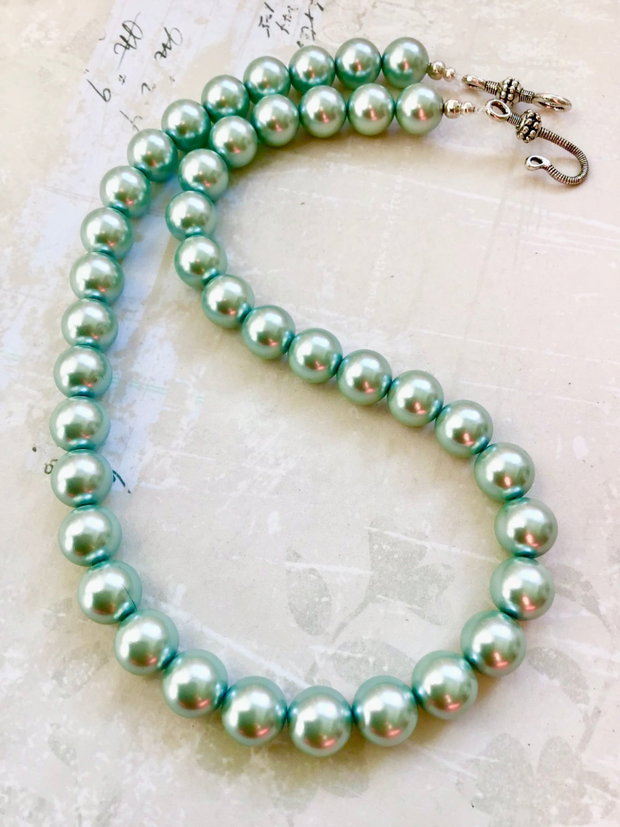 Colier perle Swarowski vernil menta