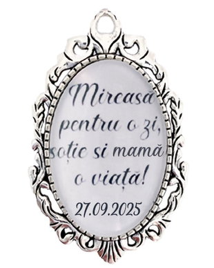 Brosa personalizata mireasa pentru o zi sotie si mama o viata
