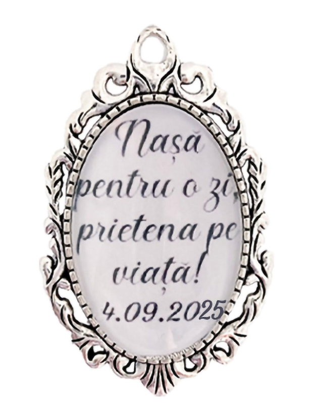 Brosa personalizata nasa pentru o zi prietena pe viata