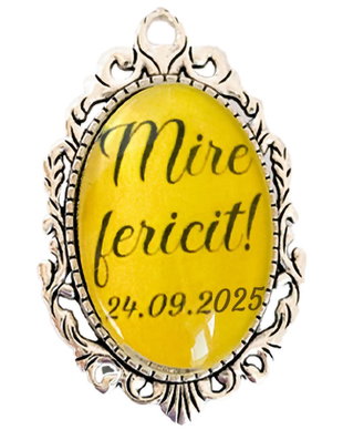 Cocarda brosa mire fericit