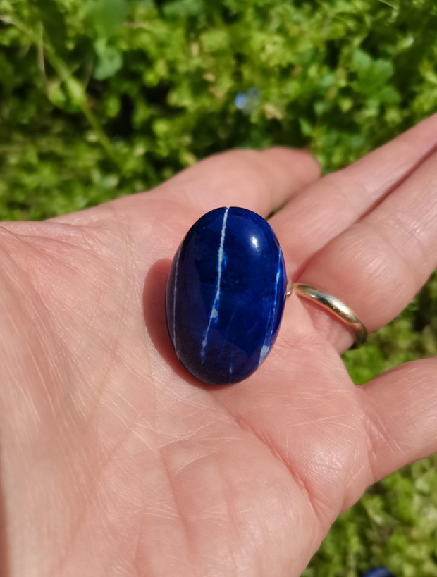Inel Lapis lazuli si Argint 925 - IN1479 - Inel albastru reglabil, cadou sotie, inel cadou, bijuterii cadou, bijuterii lapis lazuli, cristale vindecatoare, cristaloterapie, cristale de colectie