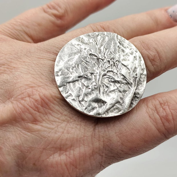 Inel metalic artefact unic, Inz066