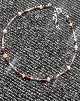 Bratara argint perle naturale de cultura seed granat minimalista boho chic trendy - Transport gratuit