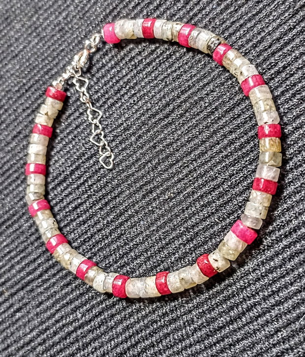 Bratara argint labradorit agat heishi discuri minimalist boho chic trendy