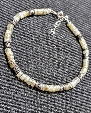 Bratara argint labradorit lava heishi discuri minimalista boho chic trendy