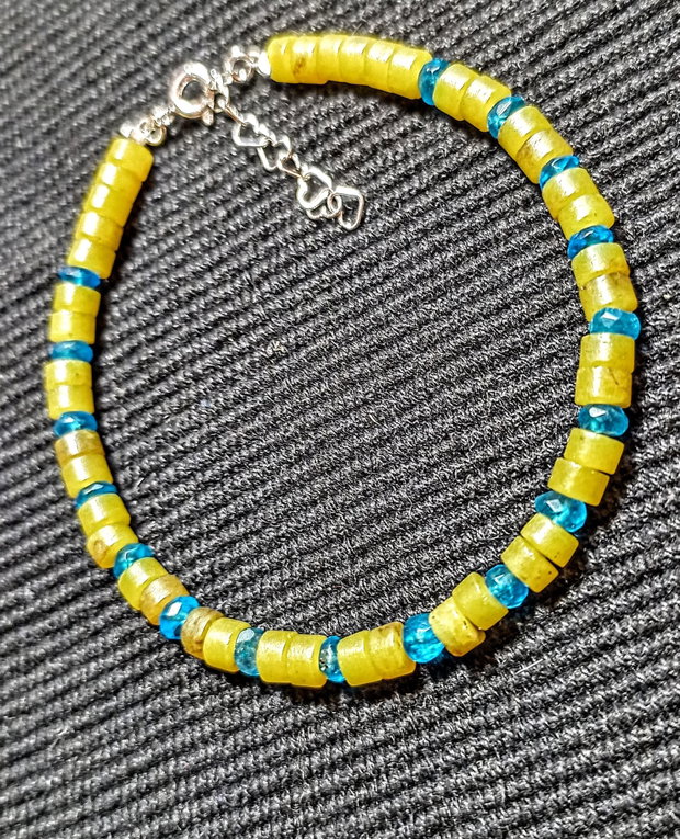 Bratara argint apatit neon jad heishi minimalist boho chic trendy