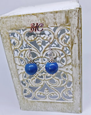 Cercei Jasp imperial albastru (regalit )