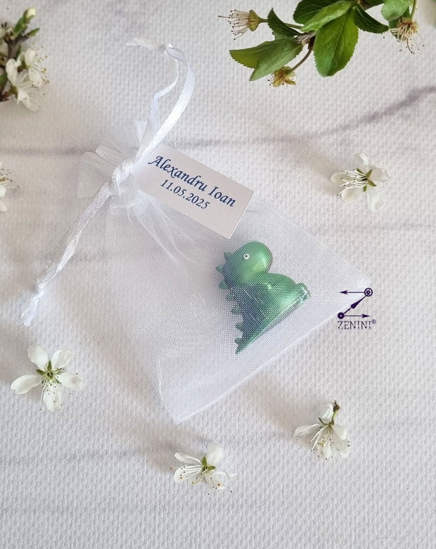 Marturie botez dinozaur printat 3D, marturie botez dinozaur, marturii botez personalizate, marturii botez cu nume