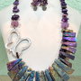 SET~BUTTERFLY RAINBOW~agate,ametist,charoit,hematit,zamac,inox