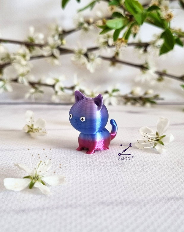 Marturie botez pisica printata 3D, marturie nunta pisica 3D, marturie botez pisica, marturii botez personalizate, marturii botez cu nume, marturii nunta cu nume