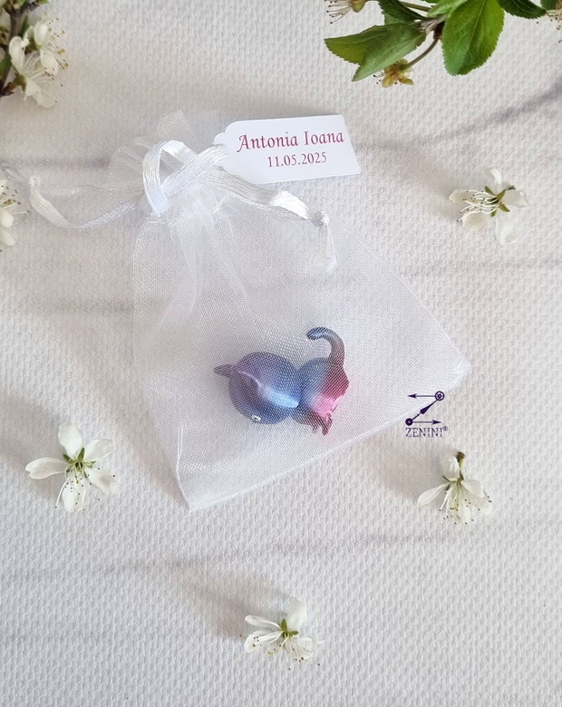 Marturie botez pisica printata 3D, marturie nunta pisica 3D, marturie botez pisica, marturii botez personalizate, marturii botez cu nume, marturii nunta cu nume