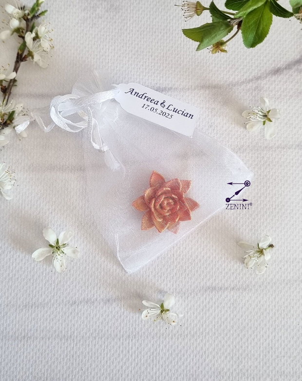 Marturie nunta floare 3D, marturie botez floare 3D, marturie botez floare, marturii botez personalizate, marturii botez cu nume, marturii nunta cu nume