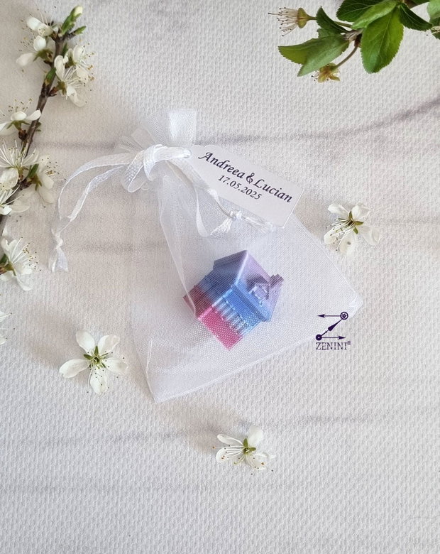 Marturie nunta casuta 3D, marturie nunta casuta, marturii nunta personalizate, marturii nunta cu nume