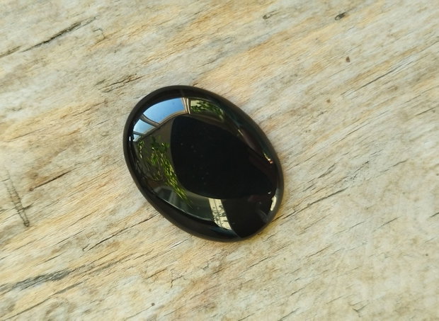 Cabochon onix negru, 30x23 mm