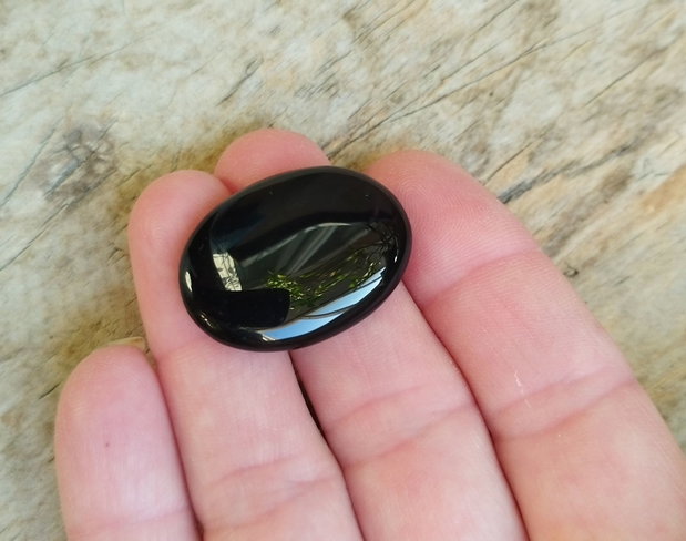 Cabochon onix negru, 30x23 mm
