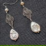 Cercei argint perle naturale de cultura picatura baroc conector filigranat argint boho chic trendy - Transport gratuit