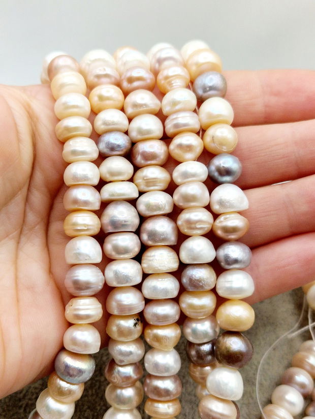 Perle buton colorate 5..6x9..10mm - 1 buc