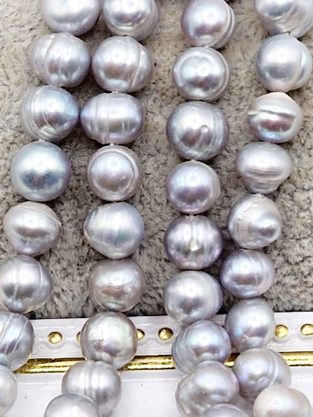 Perle gri 6.5x6mm  - 1 buc