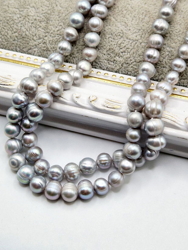 Perle gri 6.5x6mm  - 1 buc