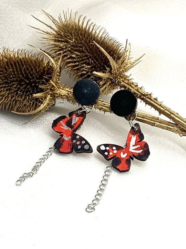 cercei handmade unicat din lemn -pictati manual 00127