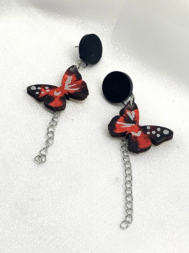 cercei handmade unicat din lemn -pictati manual 00127