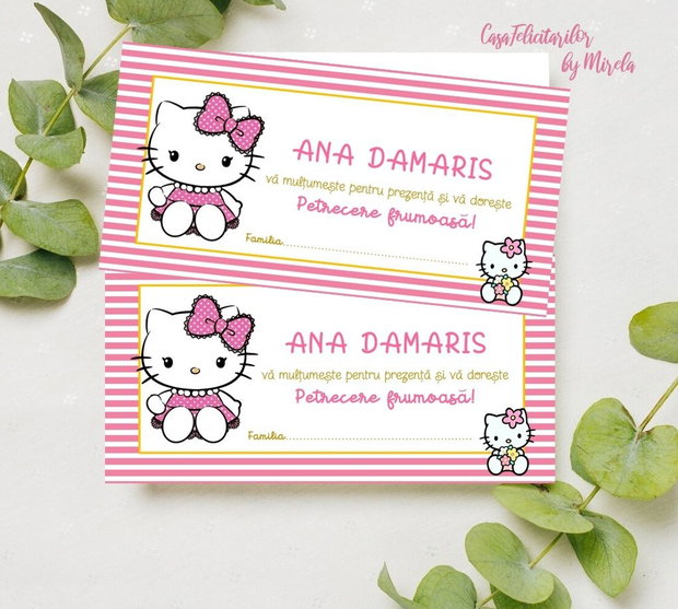 Numere de masa botez Hello KItty