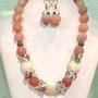 SET~BLOOMING GARDEN~agate,prehnit,murano,sidef,hematit electroplacat,bronz