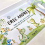 Set aniversar personalizat 1 anisor - Dino Birthday - Tavita mot si accesorii